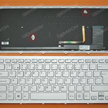 SONY SVF14N Series SILVER FRAME SILVER (With Backlit Board For Win8) PO N/A Laptop Keyboard (OEM-B)