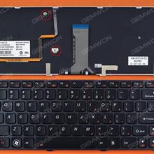 LENOVO Y480 GRAY FRAME BLACK(Backlit) US N/A Laptop Keyboard (OEM-B)