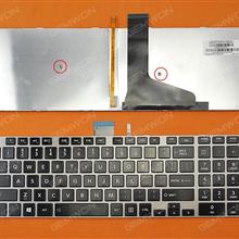 TOSHIBA S50-A S50D-A S50DT-A S50T-A S55-A S55D-A S55DT-A S55T-A GRAY FRAME BLACK(For Win8,Backlit) US 9Z.N7UBQ.M01 Laptop Keyboard (OEM-B)