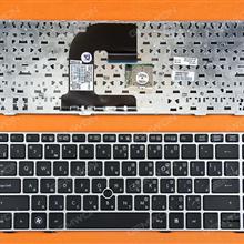 HP EliteBook 8460P SILVER FRAME BLACK(With BLACK Point stick,Without foil) RU N/A Laptop Keyboard (OEM-B)