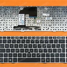 HP EliteBook 8460P SILVER FRAME BLACK(With BLACK Point stick,Without foil) BR N/A Laptop Keyboard (OEM-B)