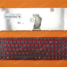 LENOVO Ideapad Z580 V580 G580 Red FRAME BLACK(For Win8) FR 25208156  AELZ3F01120 V117020TK2 Laptop Keyboard (OEM-B)