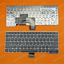 LENOVO V490 V490U V490UA GRAY FRAME BLACK US 25205736 42E02GV135820AS1 AELV5U00010 11S25205736ZZR2A42E02G Laptop Keyboard (OEM-B)