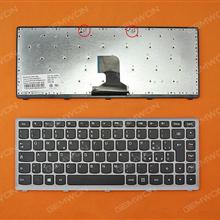 LENOVO Z400 SILVER FRAME BLACK(For Win8) IT N/A Laptop Keyboard (OEM-B)
