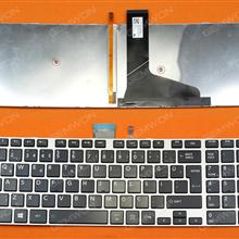 TOSHIBA S50-A S50D-A S50DT-A S50T-A S55-A S55D-A S55DT-A S55T-A Silver FRAME BLACK(For Win8,Backlit) TR 9Z.N7UBC.R0T Laptop Keyboard (OEM-B)