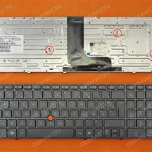 HP 8560W 8570W GRAY FRAME GRAY(With Point stick) FR N/A Laptop Keyboard (OEM-B)