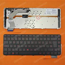 HP ENVY 14 BLACK FRAME BLACK(Backlit,Red Printing) SP 619403-071 Laptop Keyboard (OEM-B)