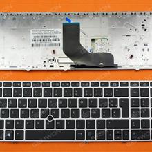 HP ProBook 6560B/EliteBook 8570P 8560P SILVER FRAME BLACK(With Point stick,For Win8) FR 9Z.N6GUF.K0F Laptop Keyboard (OEM-B)