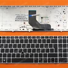 HP ProBook 6560B/EliteBook 8570P 8560P SILVER FRAME BLACK(With Point stick,For Win8) GR 9Z.N6GUF.K0G Laptop Keyboard (OEM-B)