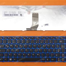 LENOVO Z370 Z470 BLUE FRAME BLACK GR 25-013033  AEKL6G00130 V116920KK1 Laptop Keyboard (OEM-B)