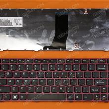 LENOVO V380 RED FRAME BLACK US T2TS-US 9Z.N5TSW.J01 25203586  B6JSW Laptop Keyboard (OEM-B)
