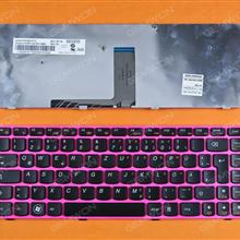 LENOVO Z370 Z470 RED FRAME BLACK GR N/A Laptop Keyboard (OEM-B)