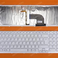 SONY SVE15 WHITE FRAME WHITE Backlit(For Win 8 OS) FR 149080911FR 9Z.N6CBQ.H0F Laptop Keyboard (OEM-B)