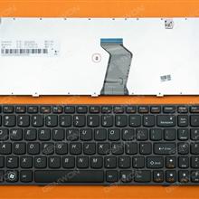 LENOVO Ideapad Z580 V580 GRAY FRAME BLACK US AELZ3U00110 25202476 V-117020PS1 Laptop Keyboard (OEM-B)