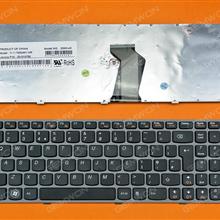 LENOVO Ideapad Z560 Z560A Z565A G570 GRAY FRAME BLACK(Reprint) UK 25-010792 V-117020AK1 Laptop Keyboard (Reprint)