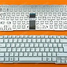 SONY SVE14A WHITE(Cyan side,For Backlit version,without FRAME,without foil) FR 9Z.N6BBF.D0F SDDBF 149010341FR Laptop Keyboard (OEM-B)