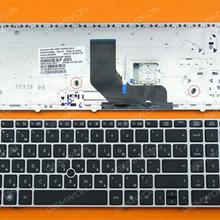 HP ProBook 6560B/EliteBook 8570P 8560P SILVER FRAME BLACK(With Point stick ) RU 9Z.N6GUF.20R HX2UF Laptop Keyboard (OEM-B)