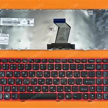 LENOVO Ideapad Z580 V580 G580 CHERRY-RED FRAME BLACK RU 25202727 MP-10A33SU-686G Laptop Keyboard (OEM-B)