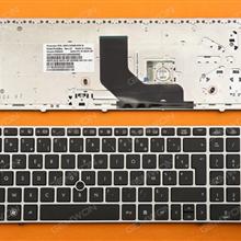 HP ProBook 6560B/EliteBook 8570P 8560P SILVER FRAME BLACK(With Point stick) FR 9Z.N6GUF.20F HX2UF 55011M500-035-G 641181-051 Laptop Keyboard (OEM-B)