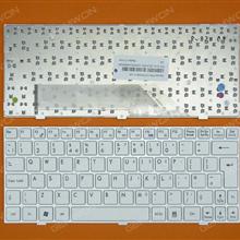 MSI Wind U135 U160 WHITE FRAME WHITE UK V103622BK1 SIN-1EUK3D1 Laptop Keyboard (OEM-B)