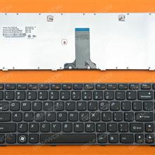 LENOVO Z380 Z480 Z485 G480 G485 GRAY FRAME BLACK US 25201966 T2G8-US AELZ1U00030 9Z.N5TSQ.T01 B6TSQ Laptop Keyboard (OEM-B)