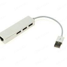 Macbook dedicated USB2.0 high-speed wired network card 3 hub,white Audio & Video Converter N/A