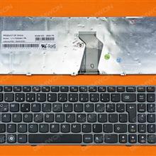 LENOVO Ideapad Z560 Z560A Z565A G570 GRAY FRAME BLACK(Reprint TR 25-010721 Laptop Keyboard (Reprint)