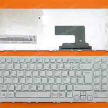SONY VPC-EH WHITE FRAME WHITE FR 9Z.N5CSQ.30F SB3SQ 148971451 AEHK1F00020 V116646F Laptop Keyboard (OEM-B)