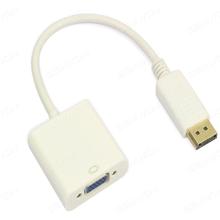 Displayport Male To VGA Female Converter Adapter Cable For PC Laptop,White Audio & Video Converter N/A