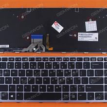 HP EliteBook Folio 1040 G1 SILVER FRAME BLACK (Backlit,Win8) US MP-13A16B0J442 736933-A41 Laptop Keyboard (OEM-A)