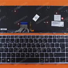 HP EliteBook Folio 1040 G1 SILVER FRAME BLACK (Backlit,Win8) SP MP-13A16B0J442 736933-A41 Laptop Keyboard (OEM-A)