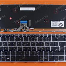 HP EliteBook Folio 1040 G1 SILVER FRAME BLACK (Backlit,Win8) GR MP-13A16B0J442 736933-A41 Laptop Keyboard (OEM-B)