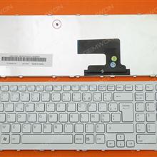 SONY VPC-EE Series WHITE FRAME WHITE FR 9Z.N5CSQ.10F  V116646B AENE7F00010 148915551 Laptop Keyboard (OEM-B)