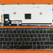 HP EliteBook 820 G1 SILVER FRAME BLACK (Backlit,with point,Win8) IT N/A Laptop Keyboard (OEM-B)