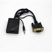 VGA Male To HDMI Female 1080P HD Video Adapter For TV AV HDTV,Black Audio & Video Converter N/A