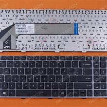 HP 4540S 4545S GRAY FRAME BLACK  WIN8 US 90.4SJ07.I1H Laptop Keyboard (OEM-B)