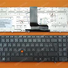 HP 8560W 8570W GRAY FRAME GRAY(With Point stick) SP N/A Laptop Keyboard (OEM-B)