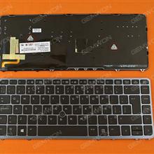 HP EliteBook 840 G1 850 G1 SIVER FRAME BLACK (Backlit,with point,Win8) LA N/A Laptop Keyboard (OEM-A)