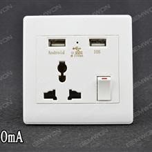 13A250V wall receptacle with USB charging function . single Wall Switch Y-2100