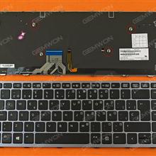 HP EliteBook Folio 1040 G1 SILVER FRAME BLACK (Backlit,Little Scratch On The Frame,Win8) SP N/A Laptop Keyboard (OEM-B)