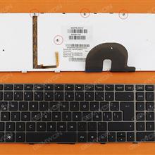 HP DV7-6000 GRAY FRAME BLACK(Backlit) LA N/A Laptop Keyboard (OEM-B)
