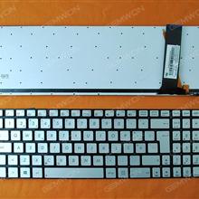 ASUS N56 N56V U500VZ N76 N76VM N76VJ SILVER(Backlit,With foil,Without FRAME,Win8) PO 0KNB0-6621SK00 Laptop Keyboard ( )