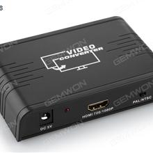 HDMI to AV/S terminal HD video converter to convert the HDMI signal to the common AV (CVBS) composite video and S terminal (S-VIDEO) signal, while the output of the left and right channels. Can switch output standard NTSC/PAL two universal standard. Audio & Video Converter HDMI TO  AV+S