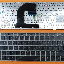 P EliteBook 8460P SILVER FRAME BLACK(With Black Point stick) FR N/A Laptop Keyboard (OEM-B)