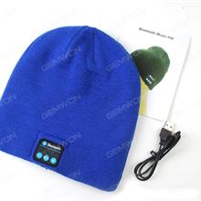 Bluetooth Music Soft Beanie Hat with Stereo Headphone Headset Speaker Wireless Blue Smart Wear N/A
