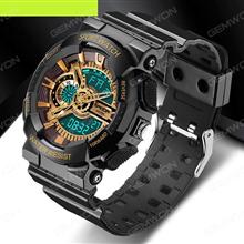 Three needle waterproof watch, with two time display, calendar display, step by step and other functions, Black gold Smart Wear THREE NEEDLE WATERPROOF WATCH