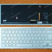 SONY SVF15N Series SILVER FRAME SILVER (With Backlit Board For Win8) UK 9Z.NABBQ.80U Laptop Keyboard (OEM-B)