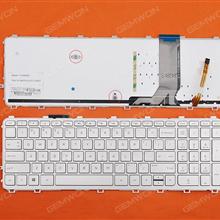 HP ENVY M6-n100 15-Q  15T-Q 15-j Series SILVER FRAME SILVER ( Backlit, For Win8) US N/A Laptop Keyboard (OEM-A)