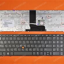 HP 8560W 8570W BLACK FRAME BLACK(With Point stick) US N/A Laptop Keyboard (OEM-B)
