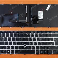 HP EliteBook 840 G3 SILVER FRAME BLACK (with point,Backlit,Win8) UK 819877-031,NSK-CY2BV.92.NCHBV.20U Laptop Keyboard (OEM-A)